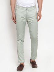 Indian Needle Men's Green Solid Formal Trousers - FGP_253Pista_30