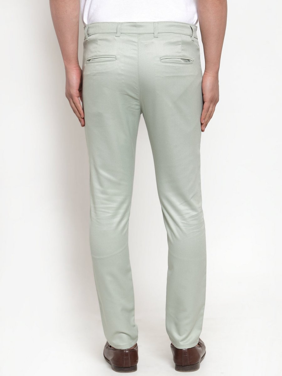Indian Needle Men's Green Solid Formal Trousers - FGP_253Pista_30