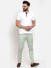 Indian Needle Men's Green Solid Formal Trousers - FGP_253Pista_30