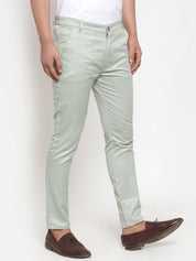 Indian Needle Men's Green Solid Formal Trousers - FGP_253Pista_30