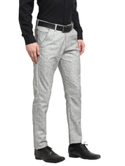Indian Needle Men's Grey Cotton Solid Formal Trousers - FGP_268Grey_30