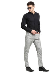 Indian Needle Men's Grey Cotton Solid Formal Trousers - FGP_268Grey_30