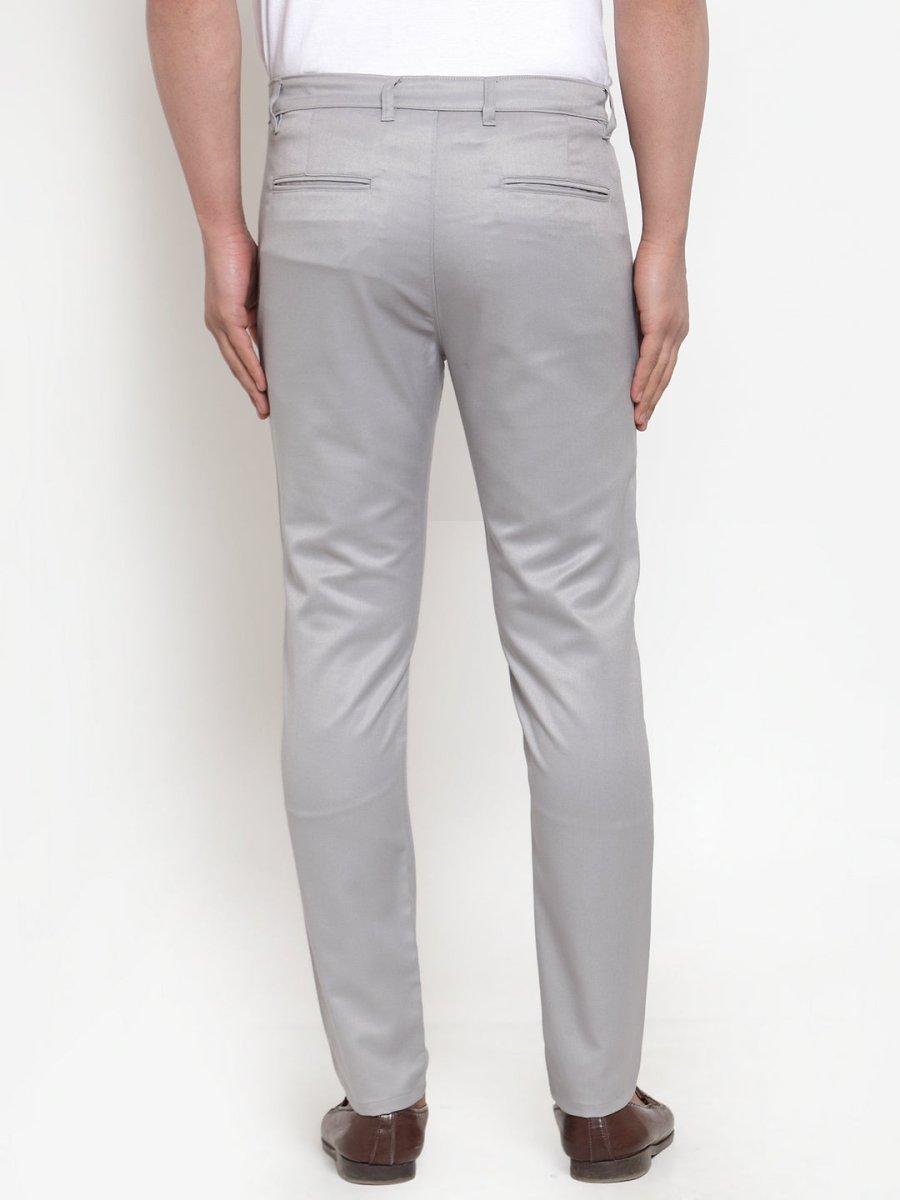 Indian Needle Men's Grey Solid Formal Trousers - FGP_253Light-Grey_30