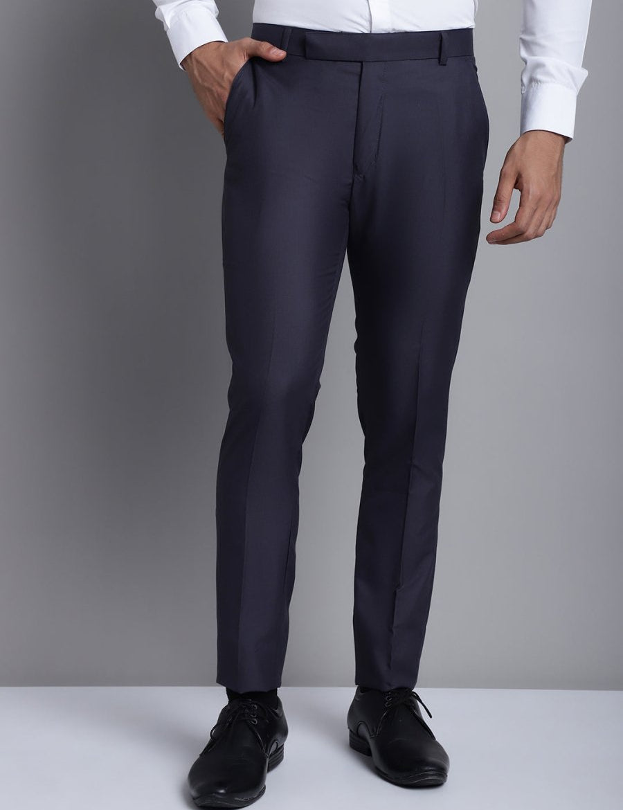 Indian Needle Men's Grey Tapered Fit Formal Trousers - FGP_275Grey_30