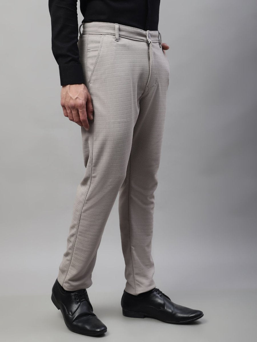 Indian Needle Men's Light Grey Tapered Fit Formal Trousers - FGP_276Light-Grey_30