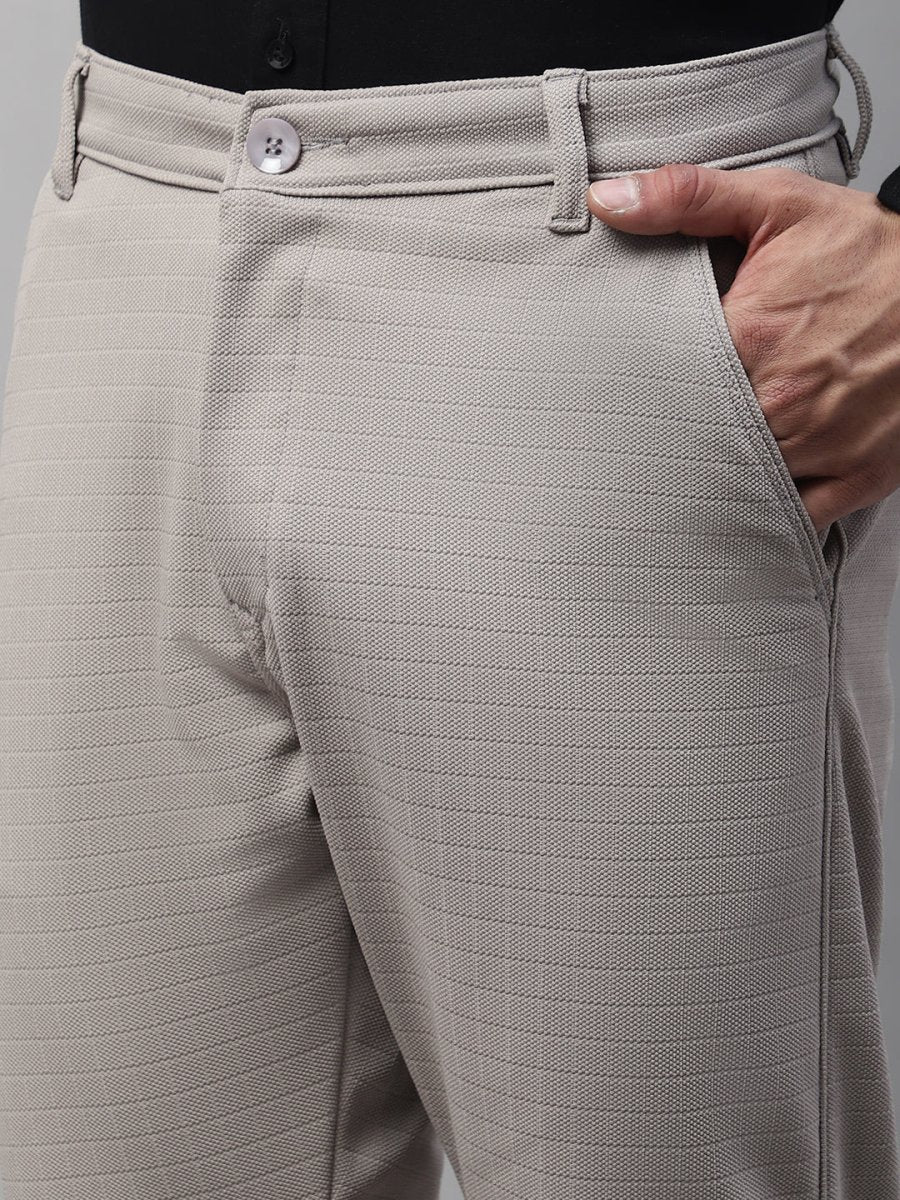 Indian Needle Men's Light Grey Tapered Fit Formal Trousers - FGP_276Light-Grey_30