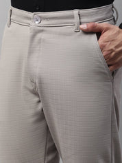 Indian Needle Men's Light Grey Tapered Fit Formal Trousers - FGP_276Light-Grey_30