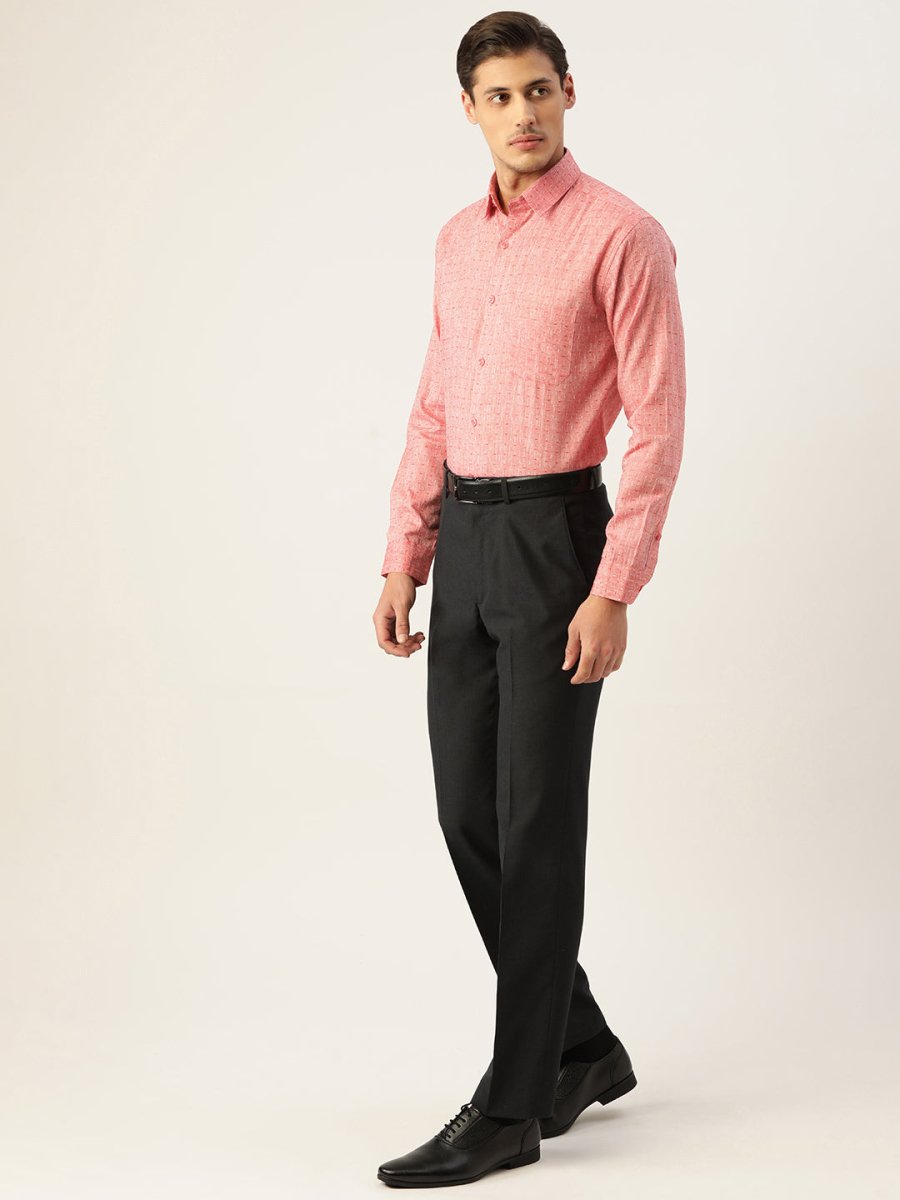 Indian Needle Men's Linen Cotton Polka Dots Formal Shirts - SF_794Red_S