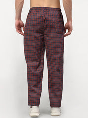 Indian Needle Men's Maroon Cotton Checked Track Pants - JOG_017Maroon_28