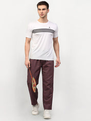 Indian Needle Men's Maroon Cotton Checked Track Pants - JOG_017Maroon_28