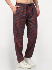 Indian Needle Men's Maroon Cotton Checked Track Pants - JOG_017Maroon_28