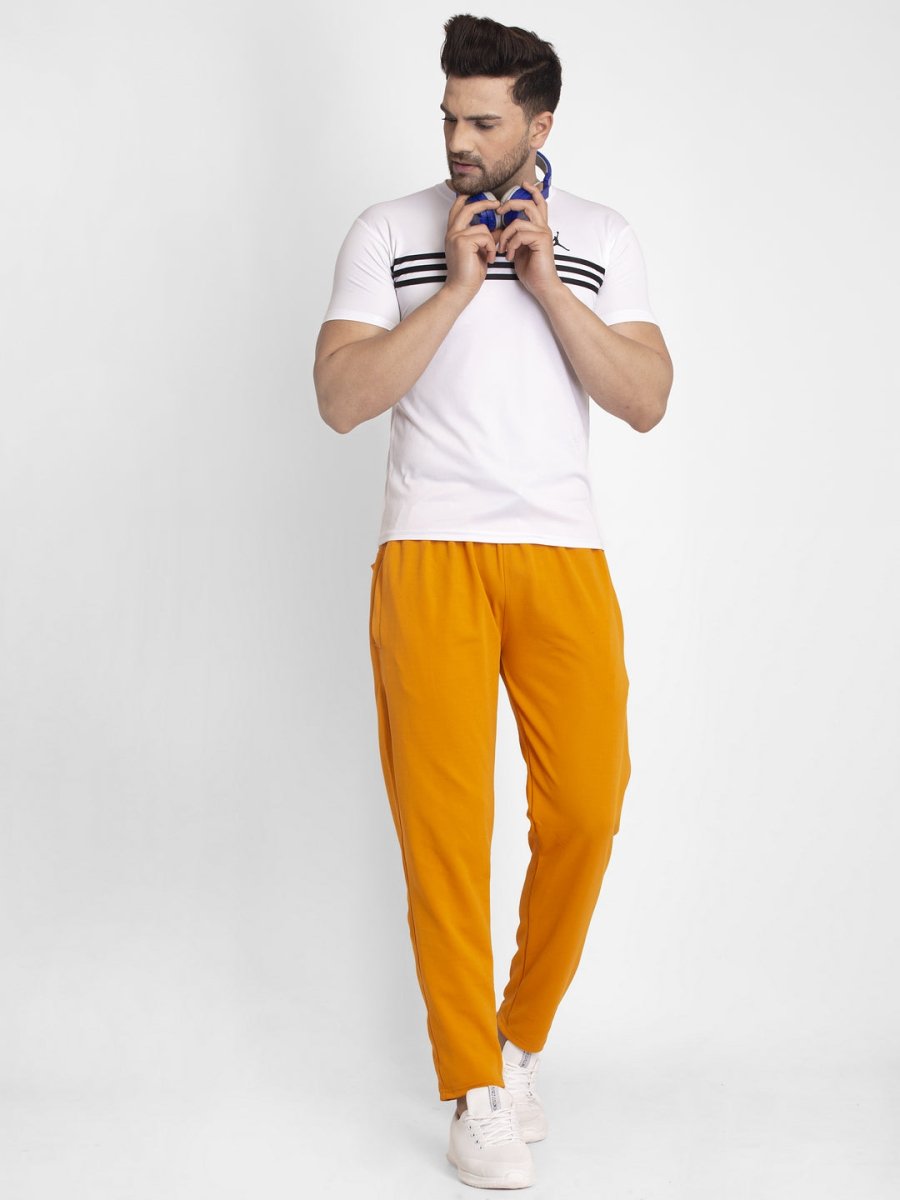 Indian Needle Men's Mustard Solid Track Pants - JOG_014Mustard_28