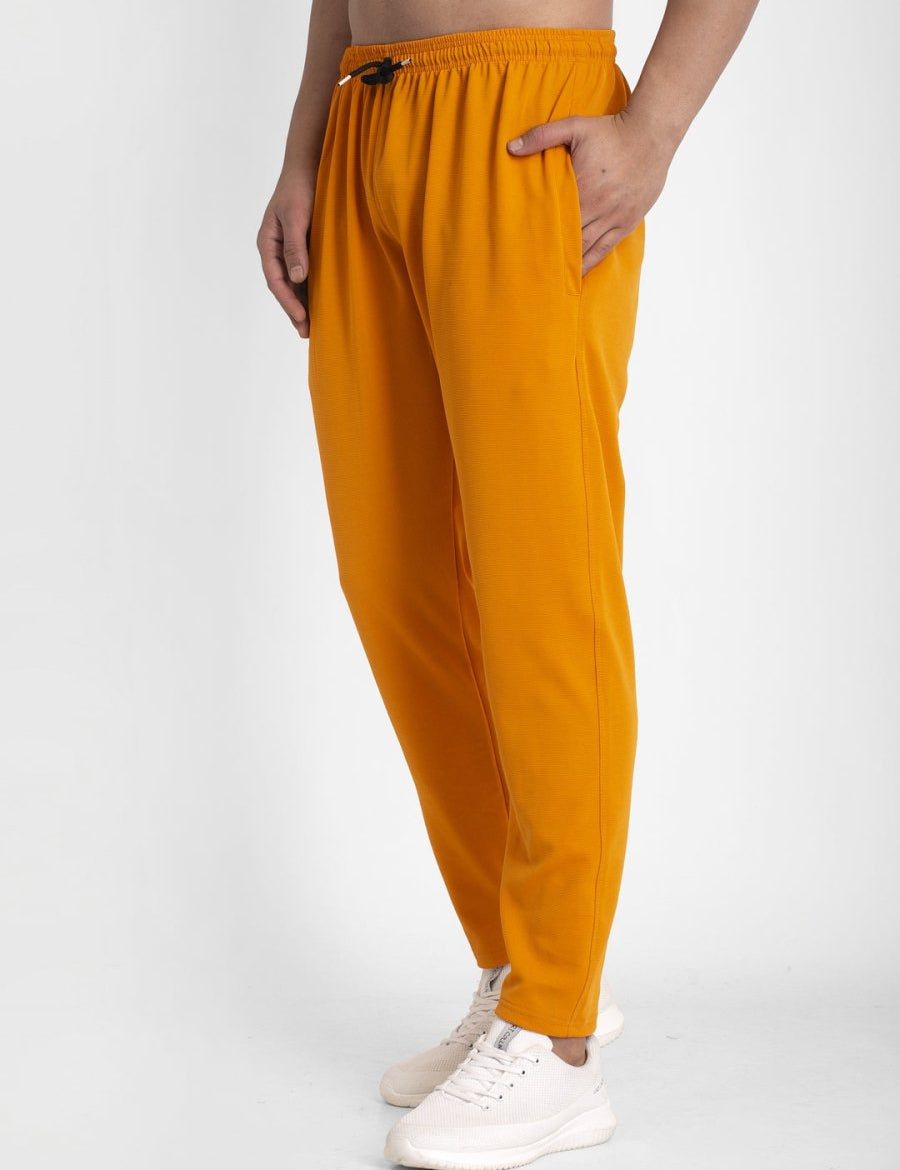 Indian Needle Men's Mustard Solid Track Pants - JOG_014Mustard_28