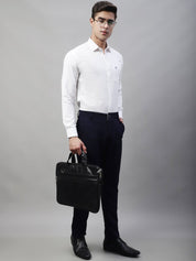 Indian Needle Men's Navy Blue Tapered Fit Formal Trousers - FGP_276Navy_30