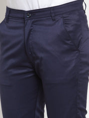 Indian Needle Men's Navy Solid Formal Trousers - FGP_253Navy_30