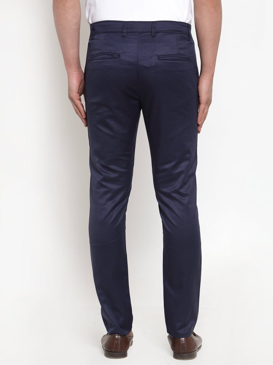 Indian Needle Men's Navy Solid Formal Trousers - FGP_253Navy_30