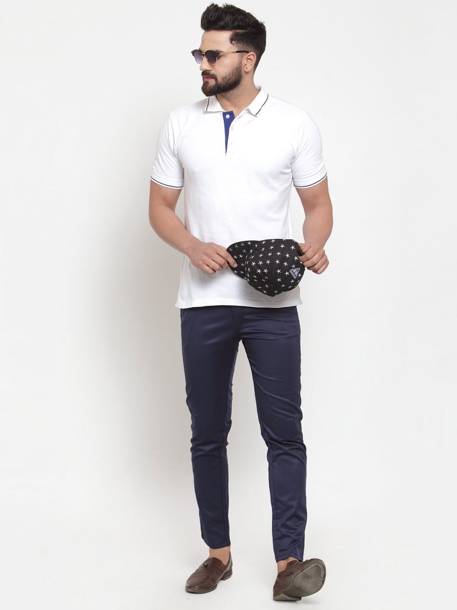 Indian Needle Men's Navy Solid Formal Trousers - FGP_253Navy_30