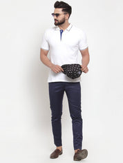 Indian Needle Men's Navy Solid Formal Trousers - FGP_253Navy_30