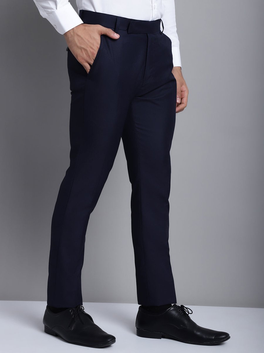 Indian Needle Men's Navy Tapered Fit Formal Trousers - FGP_275Navy_30