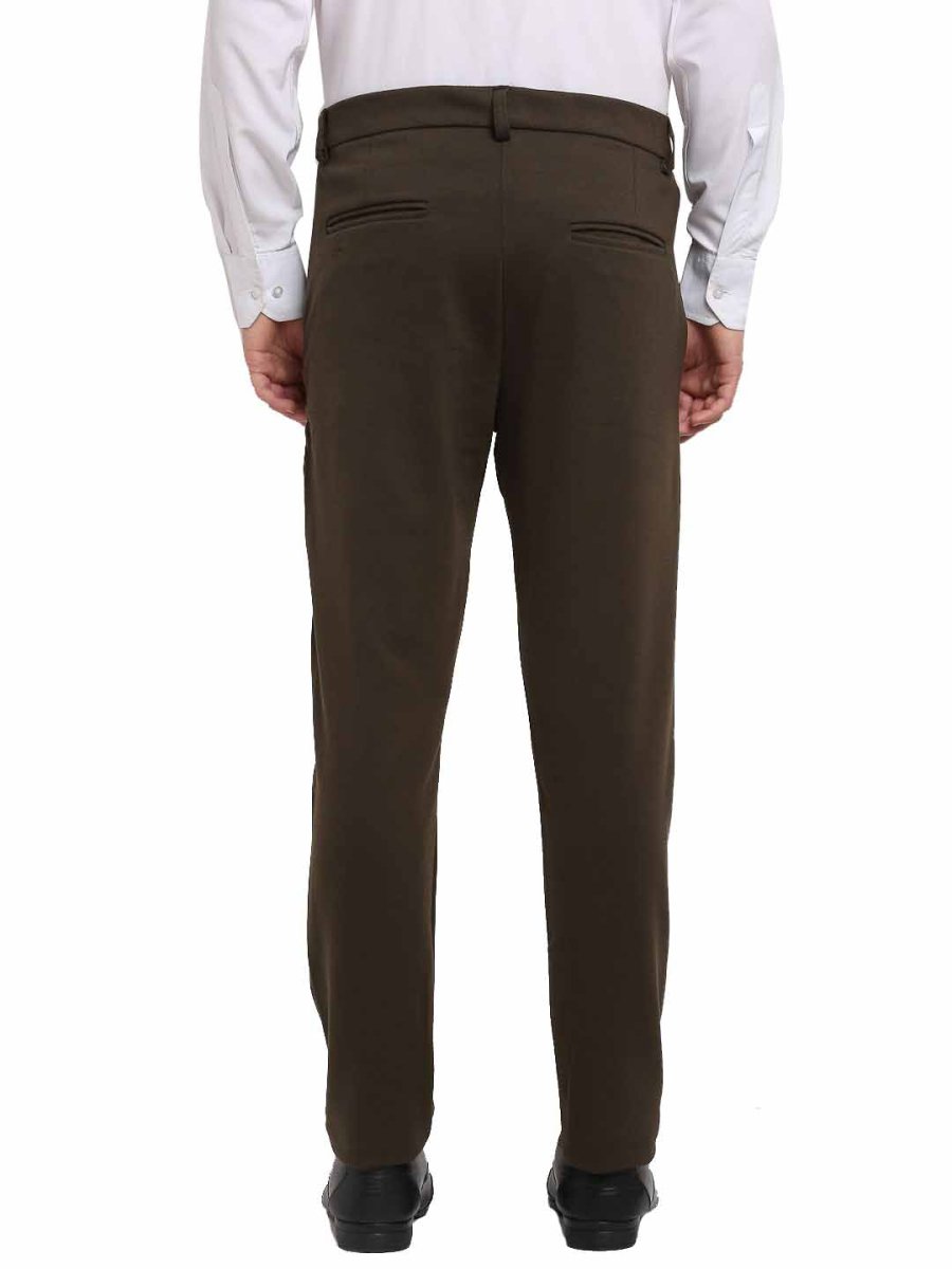 Indian Needle Men's Olive 4-Way Lycra Tapered Fit Trousers - FGP_269Olive_30