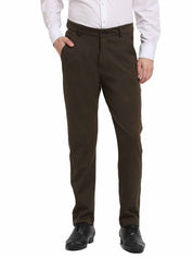 Indian Needle Men's Olive 4-Way Lycra Tapered Fit Trousers - FGP_269Olive_30