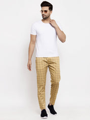 Indian Needle Men's Rust Checked Cotton Track Pants - JOG_012Rust_28