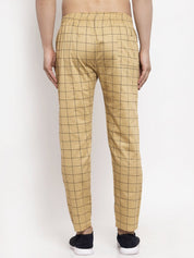 Indian Needle Men's Rust Checked Cotton Track Pants - JOG_012Rust_28