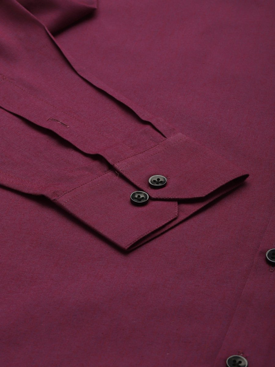Indian Needle Men's Solid Formal Cotton Shirt - SF_788Wine_S