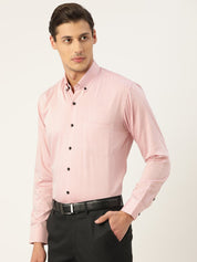 Indian Needle Men's Solid Formal Cotton Shirt - SF_792Magenta_S