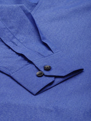 Indian Needle Men's Solid Formal Cotton Shirt - SF_788Blue_S