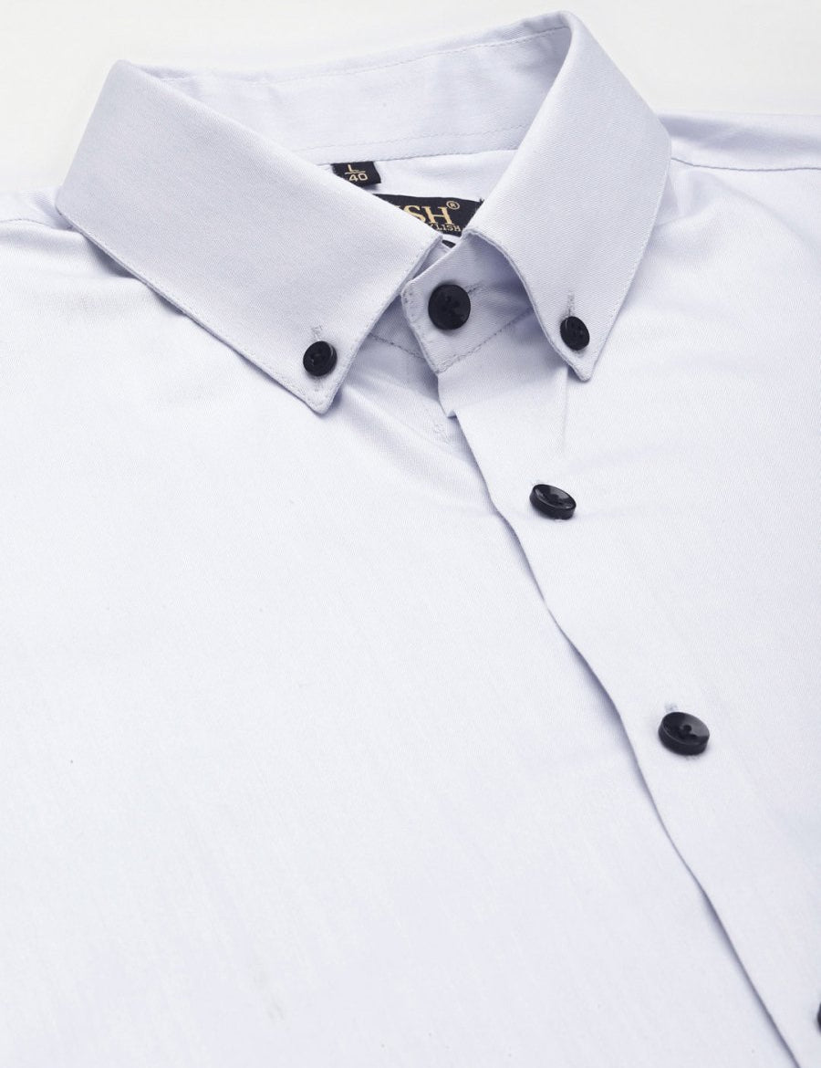 Indian Needle Men's Solid Formal Cotton Shirt - SF_792Sky_S