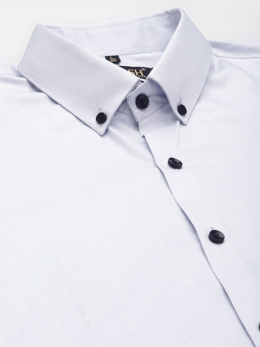 Indian Needle Men's Solid Formal Cotton Shirt - SF_792Sky_S