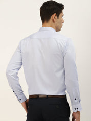 Indian Needle Men's Solid Formal Cotton Shirt - SF_792Sky_S
