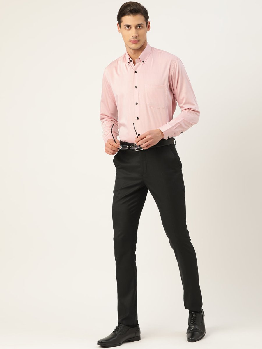Indian Needle Men's Solid Formal Cotton Shirt - SF_792Magenta_S