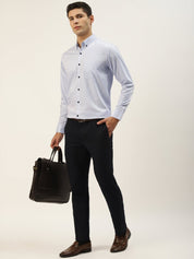 Indian Needle Men's Solid Formal Cotton Shirt - SF_792Sky_S
