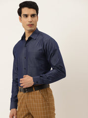 Indian Needle Men's Solid Formal Cotton Shirt - SF_788Charcoal_S