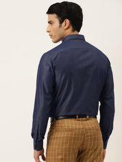 Indian Needle Men's Solid Formal Cotton Shirt - SF_788Charcoal_S