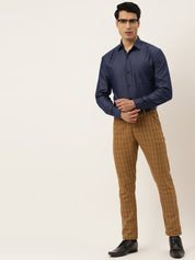 Indian Needle Men's Solid Formal Cotton Shirt - SF_788Charcoal_S