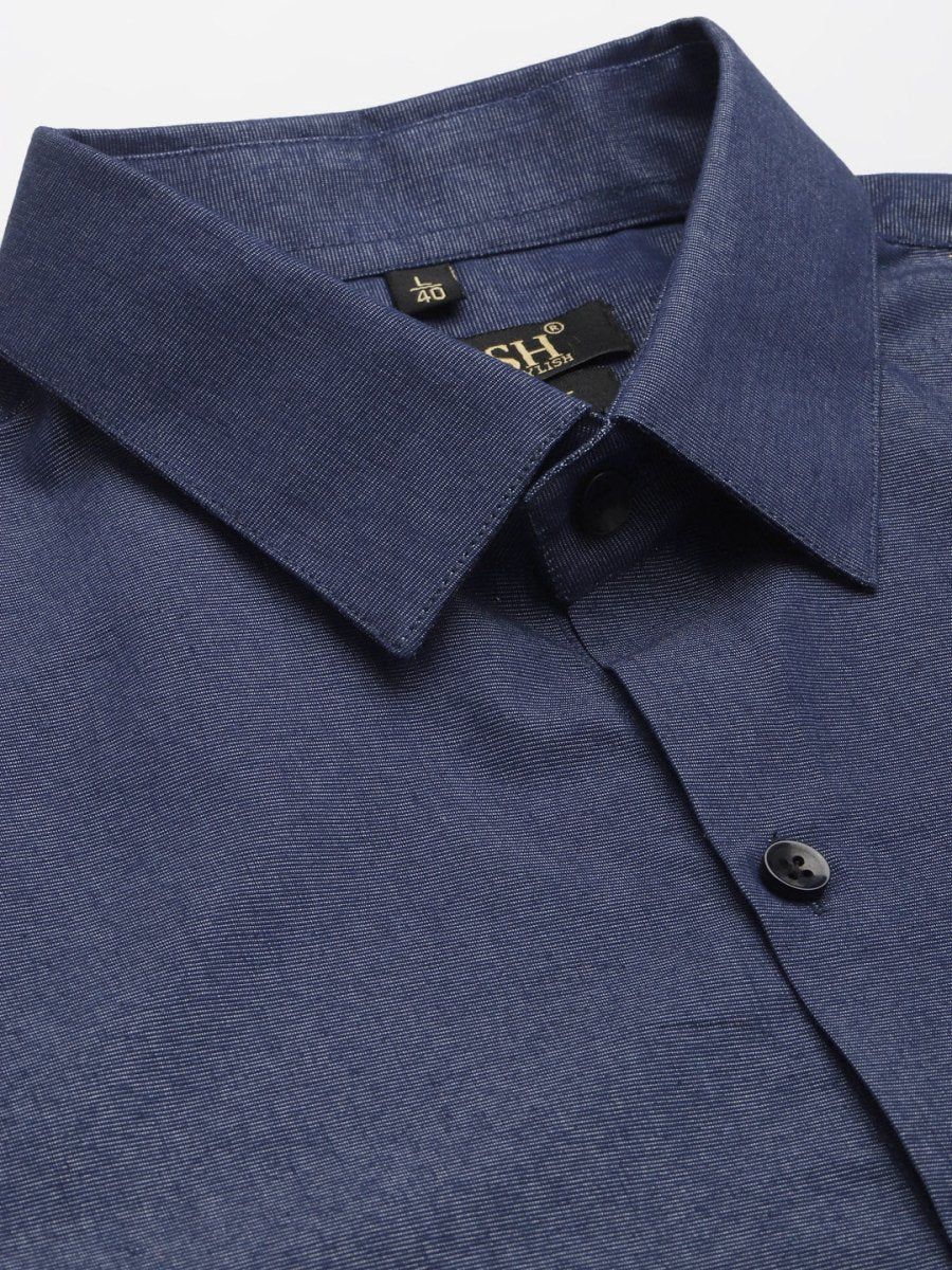 Indian Needle Men's Solid Formal Cotton Shirt - SF_788Charcoal_S