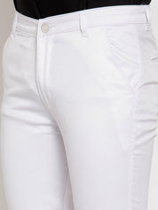 Indian Needle Men's White Tapered Fit Formal Trousers - FGP_253White_30