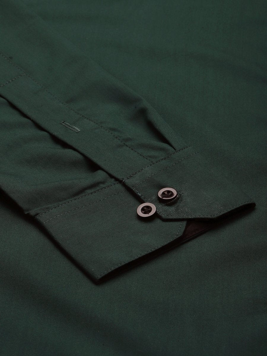 Indian Needle Olive Green Formal Shirt with black detailing - SF_411Olive_S