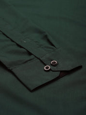 Indian Needle Olive Green Formal Shirt with black detailing - SF_411Olive_S
