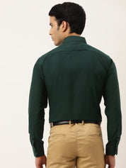 Indian Needle Olive Green Formal Shirt with black detailing - SF_411Olive_S