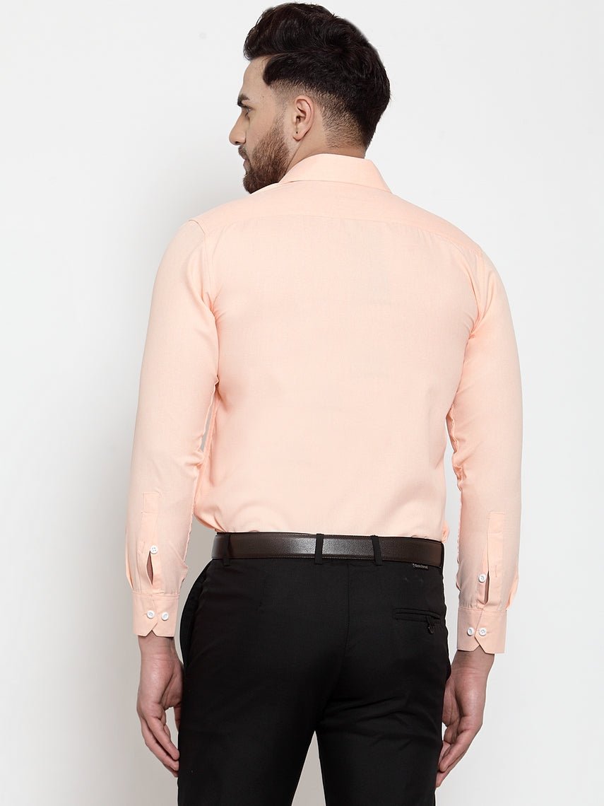 Indian Needle Orange Formal Shirt with white detailing - SF_419Orange_S