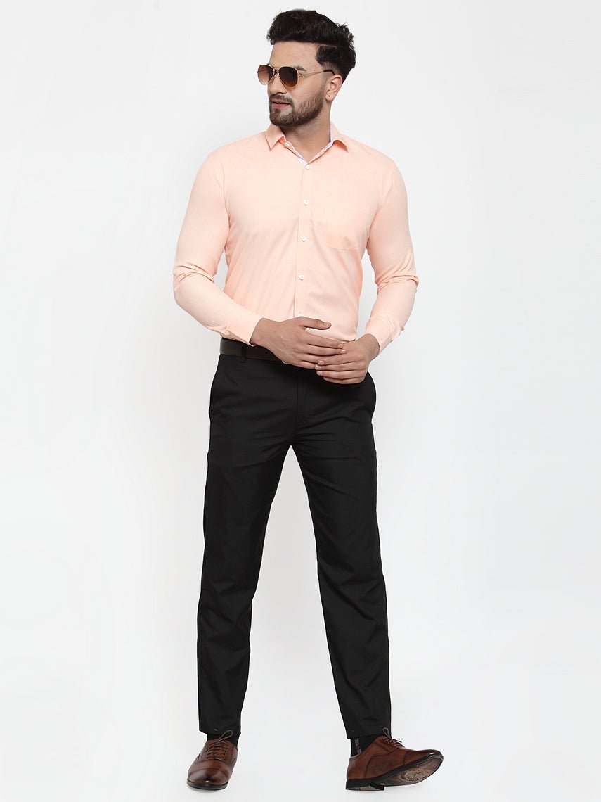 Indian Needle Orange Formal Shirt with white detailing - SF_419Orange_S