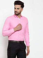 Indian Needle Pink Formal Shirt with white detailing - SF_419Pink_S