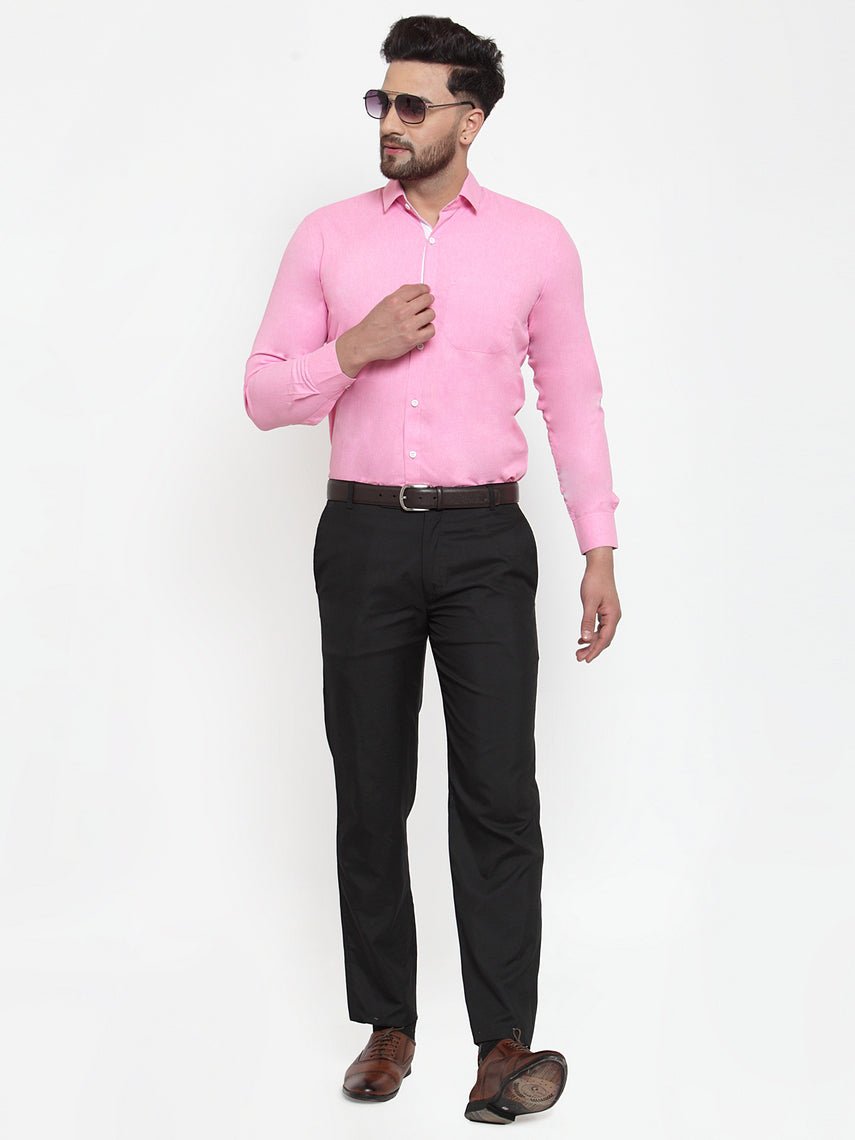 Indian Needle Pink Formal Shirt with white detailing - SF_419Pink_S