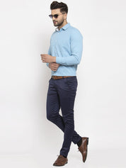 Indian Needle Pista Green Formal Shirt with white detailing - SF_419Pista_S