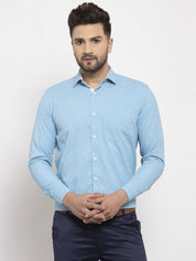 Indian Needle Pista Green Formal Shirt with white detailing - SF_419Pista_S