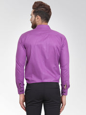 Indian Needle Purple Formal Shirt with black detailing - SF_411Purple_S